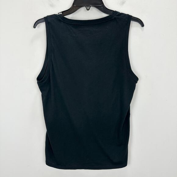 J.Crew Slub Cotton V Neck Tank Top Black Basics Lightweight Relaxed Medium NWT - Picture 8 of 10